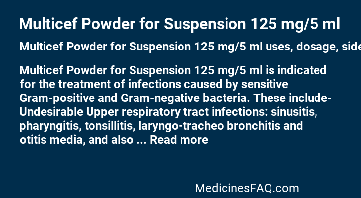 Multicef Powder for Suspension 125 mg/5 ml