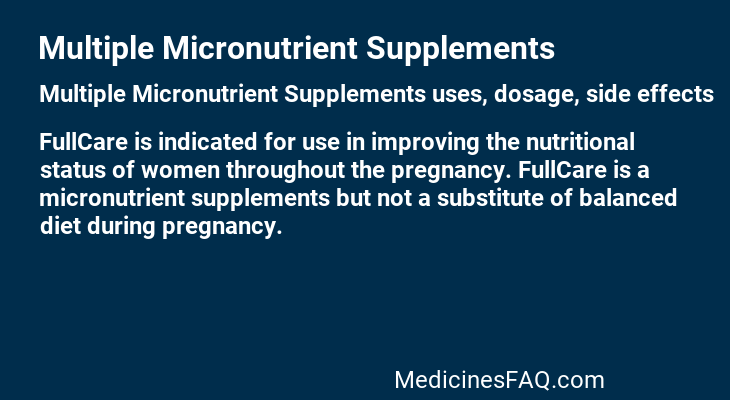 Multiple Micronutrient Supplements