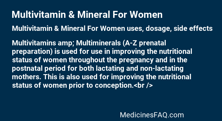 Multivitamin & Mineral For Women