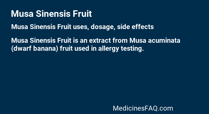 Musa Sinensis Fruit