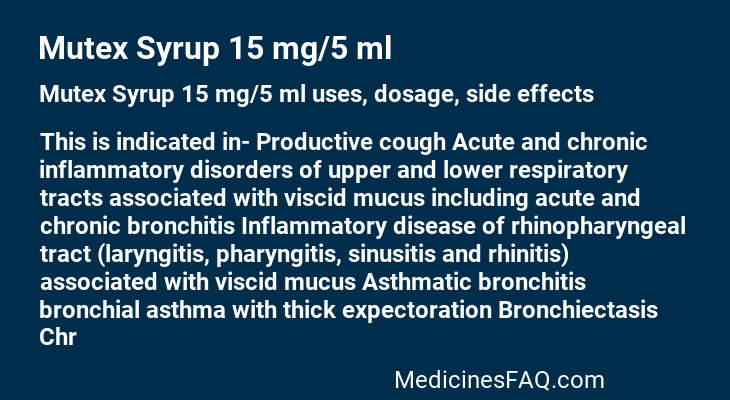 Mutex Syrup 15 mg/5 ml