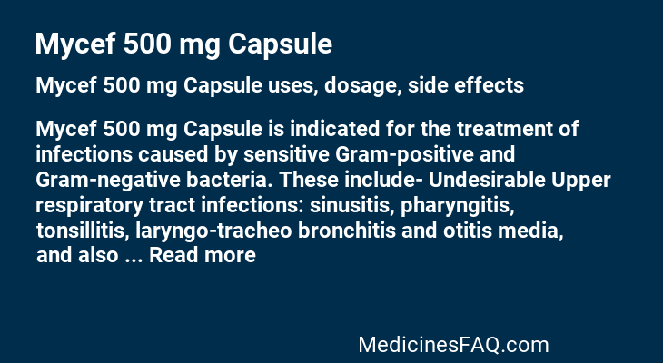 Mycef 500 mg Capsule