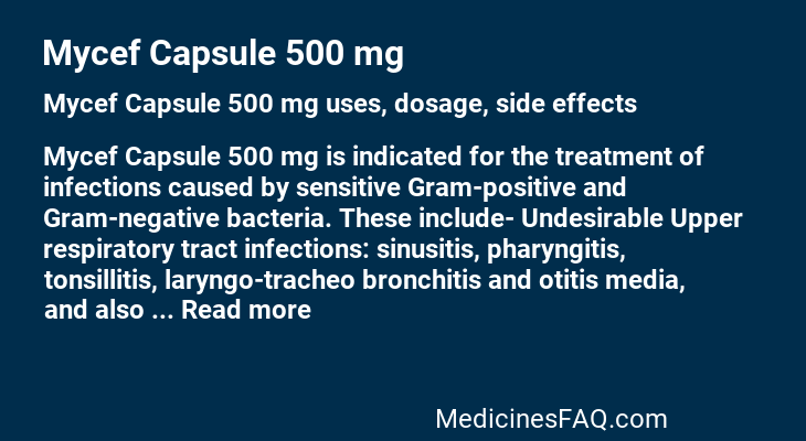 Mycef Capsule 500 mg