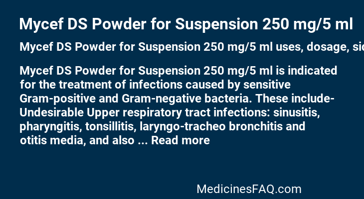 Mycef DS Powder for Suspension 250 mg/5 ml
