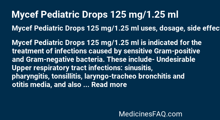 Mycef Pediatric Drops 125 mg/1.25 ml