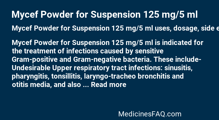 Mycef Powder for Suspension 125 mg/5 ml