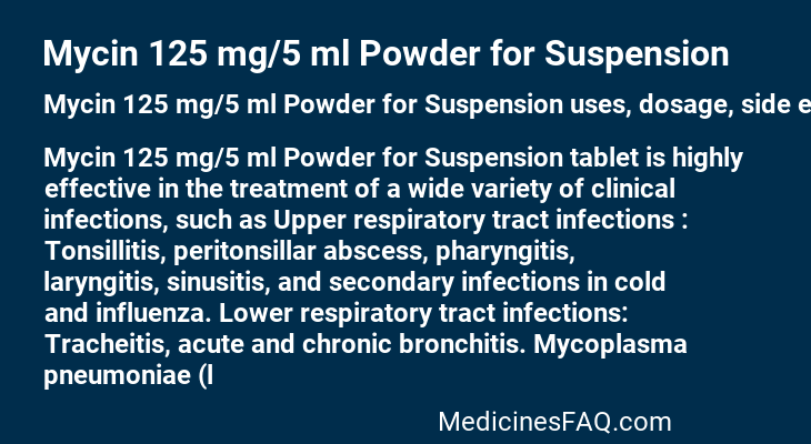 Mycin 125 mg/5 ml Powder for Suspension