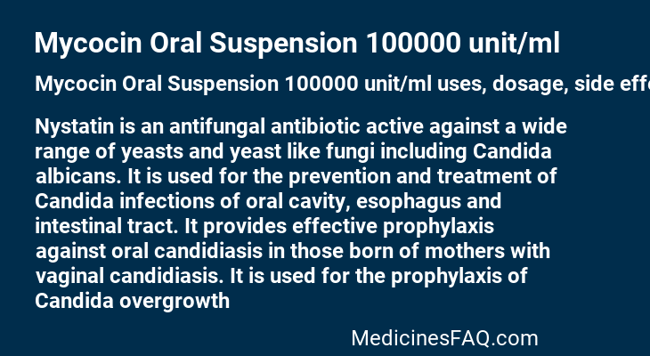 Mycocin Oral Suspension 100000 unit/ml