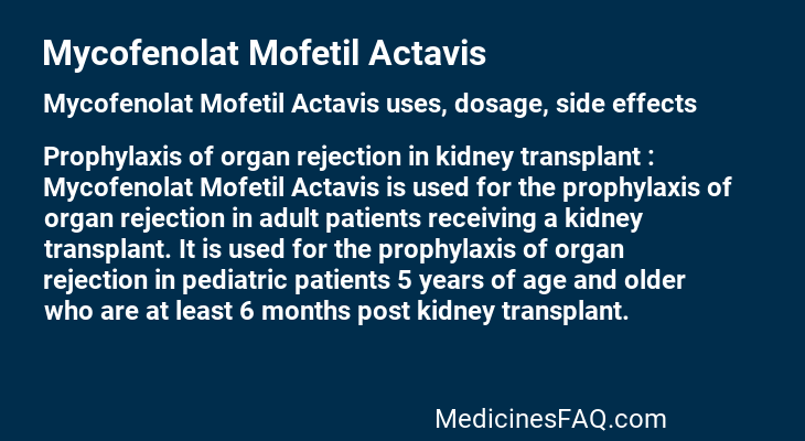 Mycofenolat Mofetil Actavis