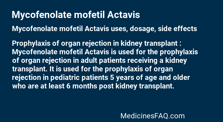 Mycofenolate mofetil Actavis