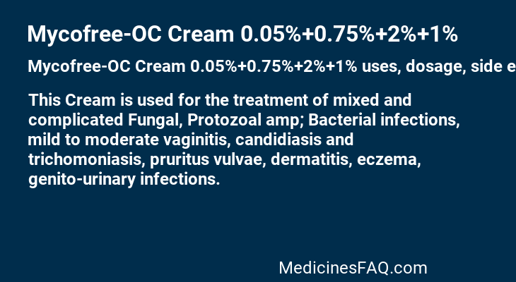 Mycofree-OC Cream 0.05%+0.75%+2%+1%
