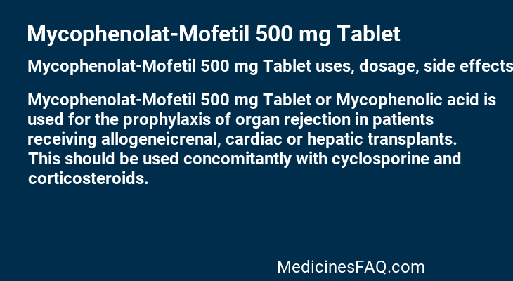 Mycophenolat-Mofetil 500 mg Tablet