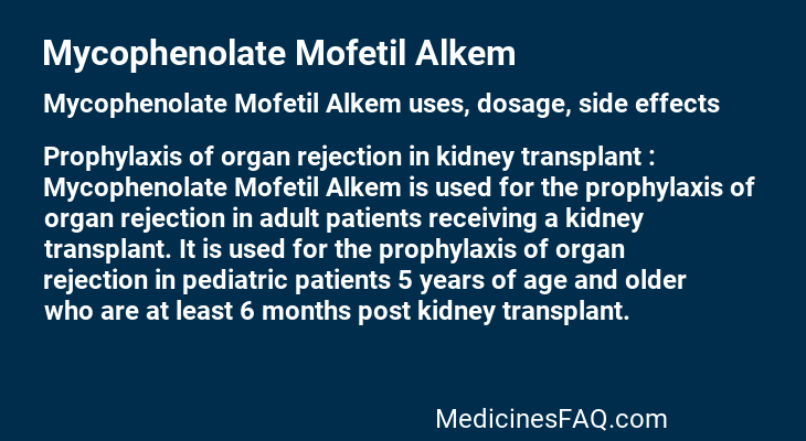 Mycophenolate Mofetil Alkem