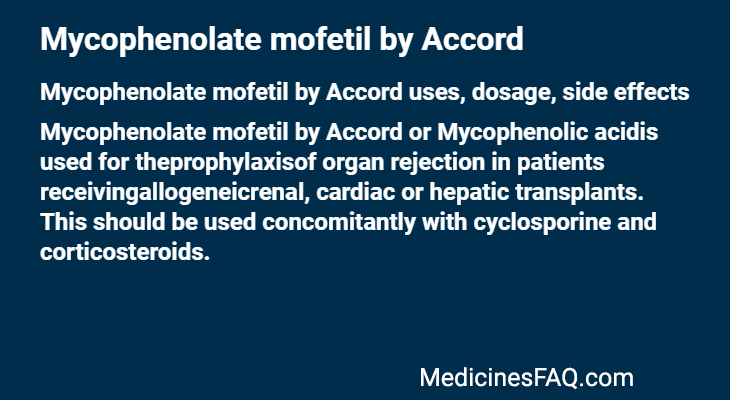 Mycophenolate mofetil by Accord