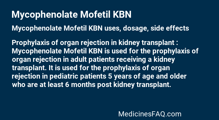 Mycophenolate Mofetil KBN