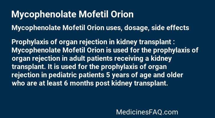 Mycophenolate Mofetil Orion