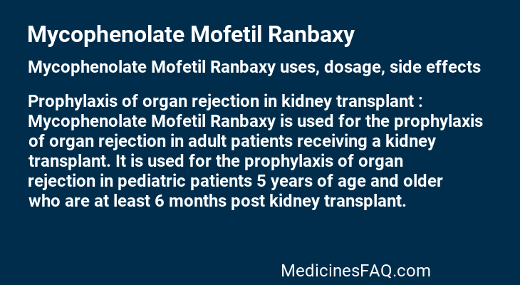 Mycophenolate Mofetil Ranbaxy