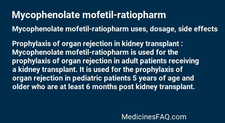 Mycophenolate mofetil-ratiopharm