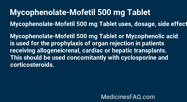 Mycophenolate-Mofetil 500 mg Tablet