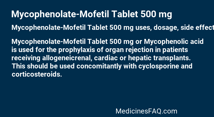 Mycophenolate-Mofetil Tablet 500 mg