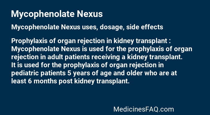 Mycophenolate Nexus