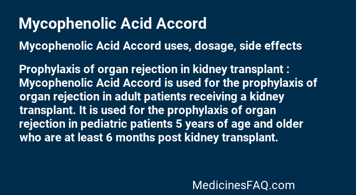 Mycophenolic Acid Accord