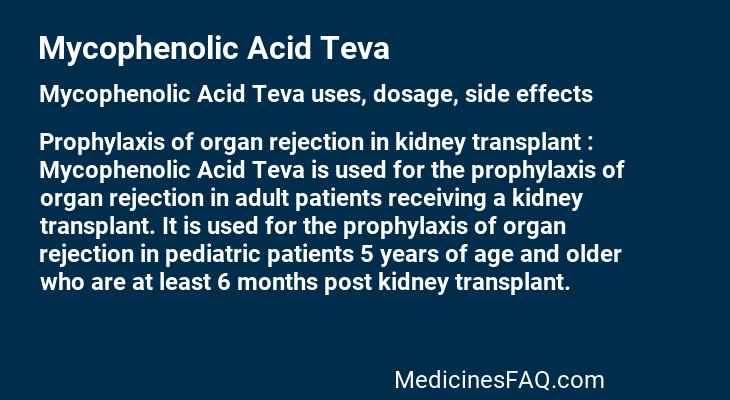 Mycophenolic Acid Teva