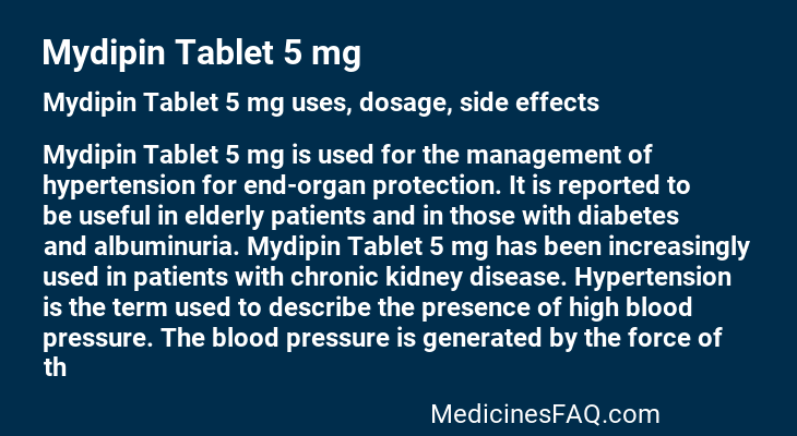 Mydipin Tablet 5 mg