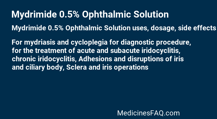 Mydrimide 0.5% Ophthalmic Solution