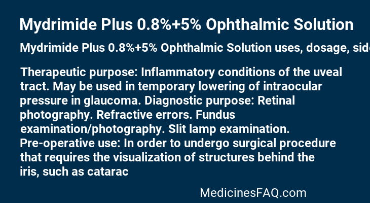 Mydrimide Plus 0.8%+5% Ophthalmic Solution