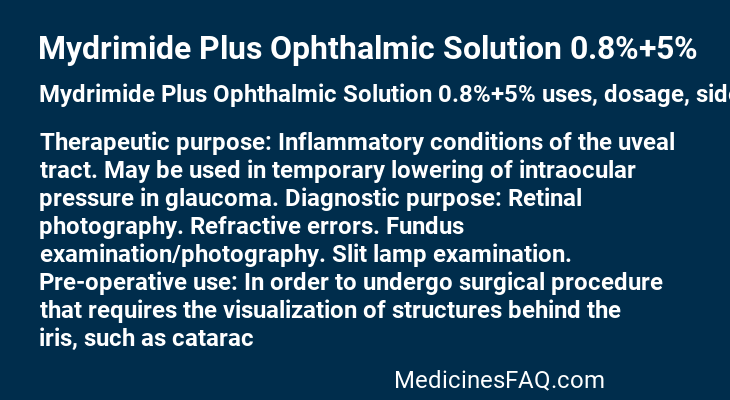 Mydrimide Plus Ophthalmic Solution 0.8%+5%
