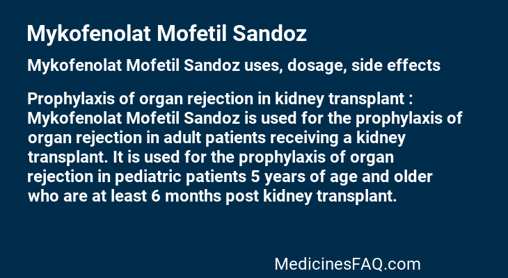 Mykofenolat Mofetil Sandoz