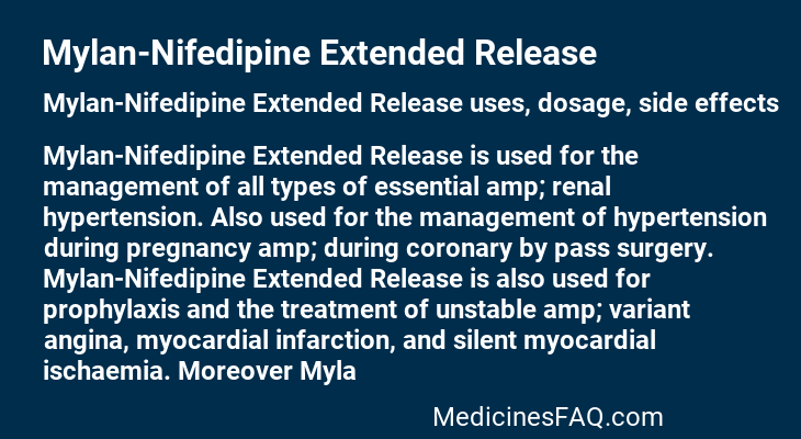 Mylan-Nifedipine Extended Release