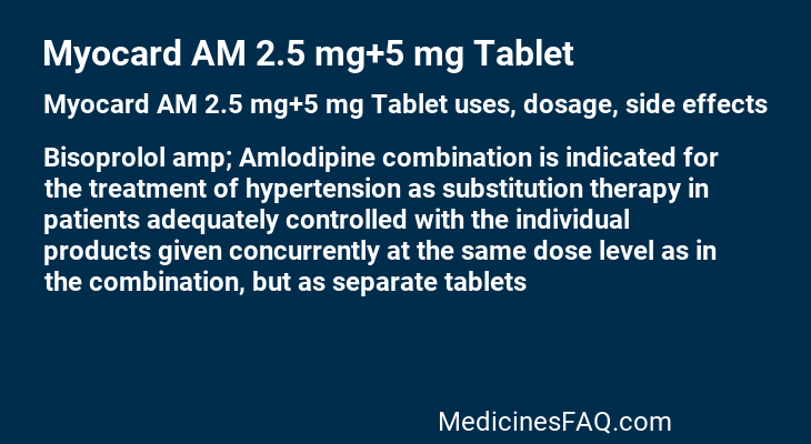 Myocard AM 2.5 mg+5 mg Tablet