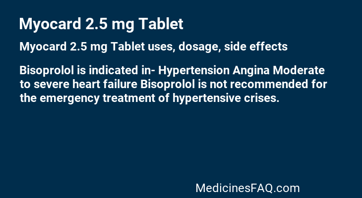 Myocard 2.5 mg Tablet