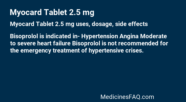 Myocard Tablet 2.5 mg