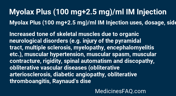 Myolax Plus (100 mg+2.5 mg)/ml IM Injection