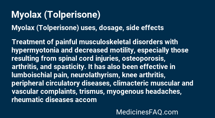 Myolax (Tolperisone)