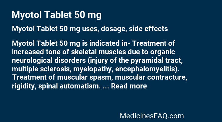 Myotol Tablet 50 mg
