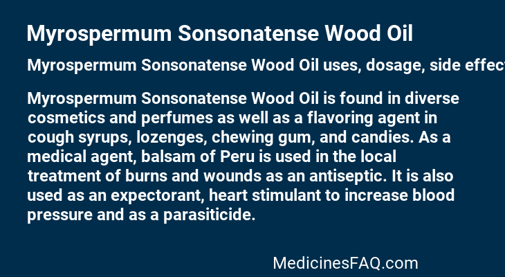 Myrospermum Sonsonatense Wood Oil