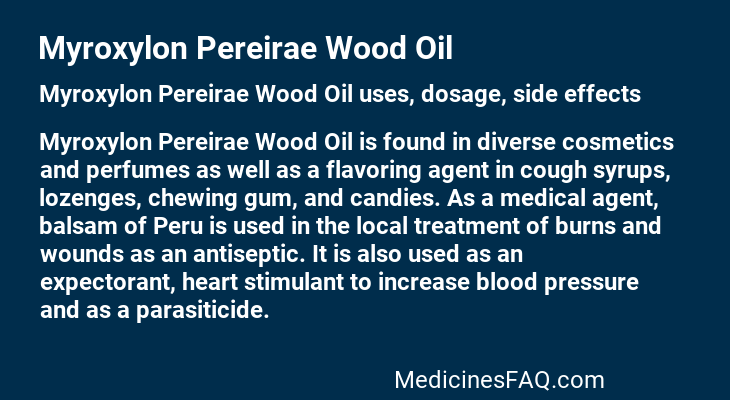 Myroxylon Pereirae Wood Oil