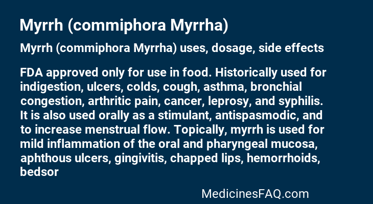 Myrrh (commiphora Myrrha)