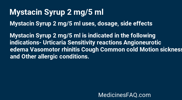 Mystacin Syrup 2 mg/5 ml