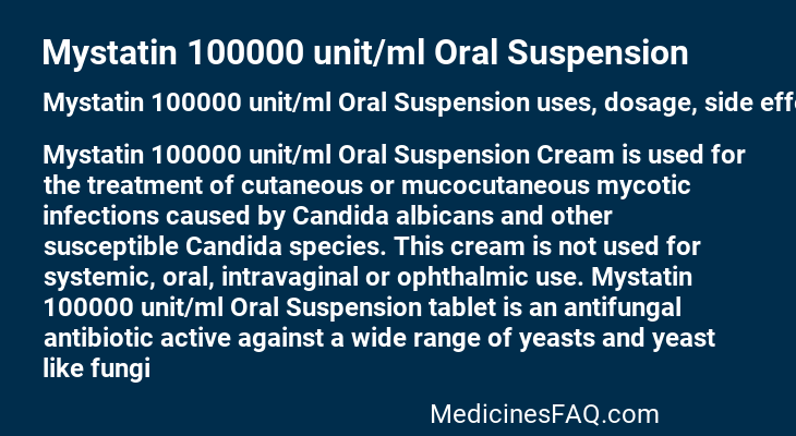 Mystatin 100000 unit/ml Oral Suspension