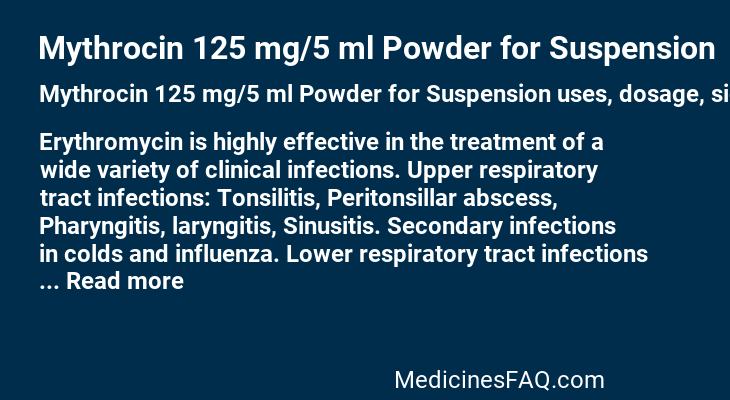 Mythrocin 125 mg/5 ml Powder for Suspension