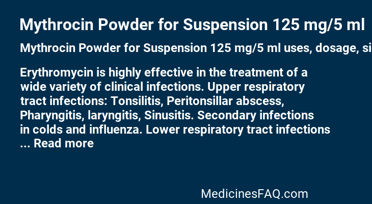 Mythrocin Powder for Suspension 125 mg/5 ml