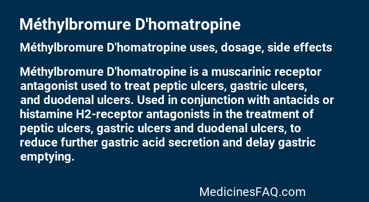 Méthylbromure D'homatropine