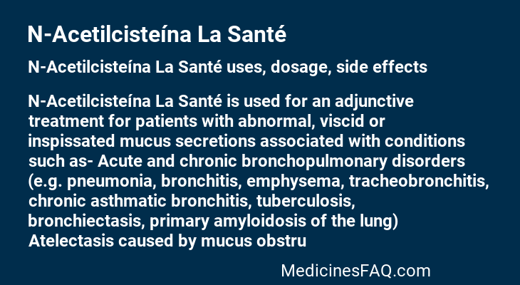 N-Acetilcisteína La Santé