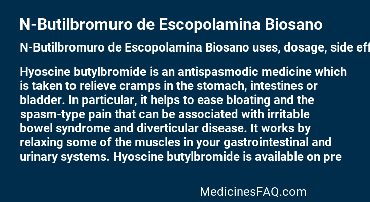N-Butilbromuro de Escopolamina Biosano