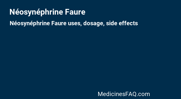 Néosynéphrine Faure